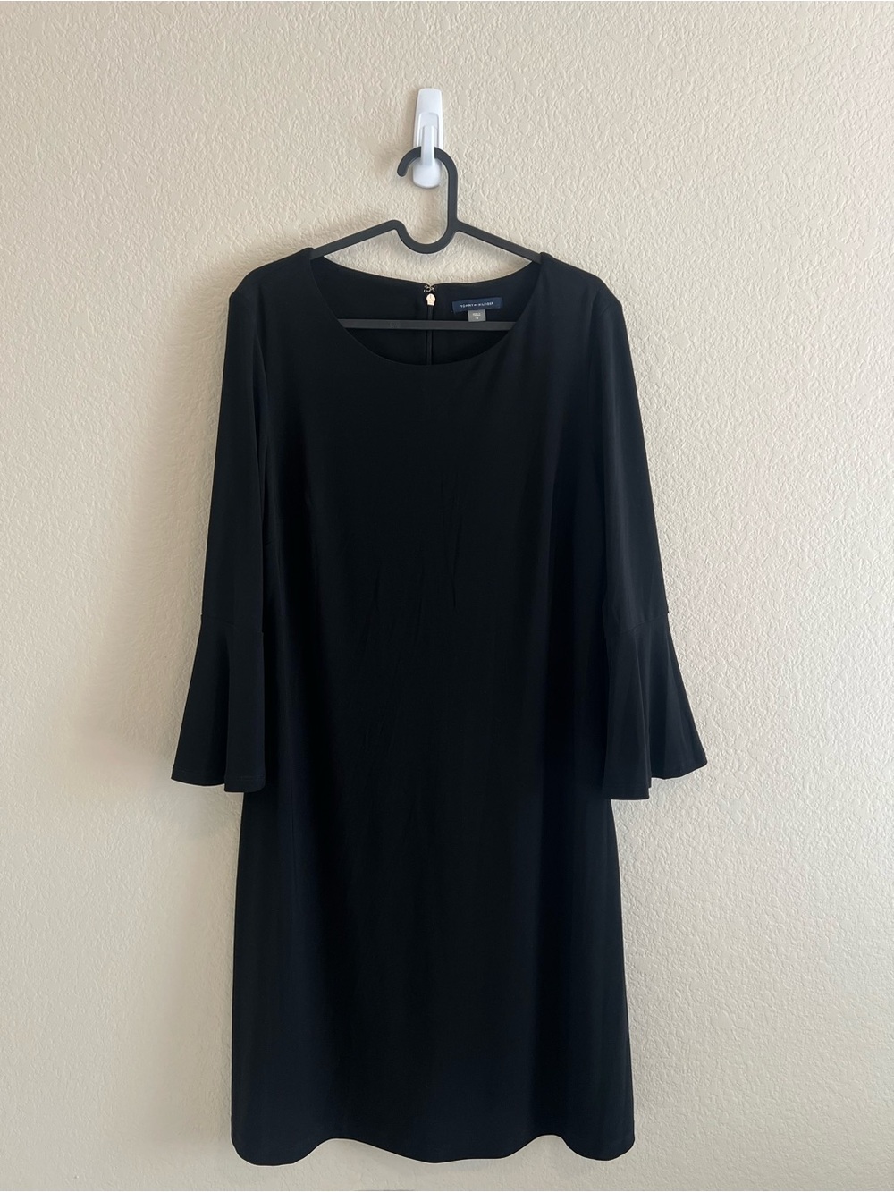 Tommy Hilfiger Black Mini Dress with Flared Sleeves Size 12